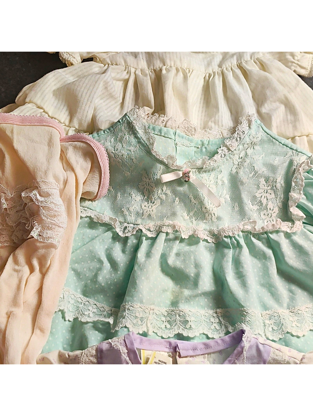 3 infant/doll dresses Coquette Aesthetic Vintage Baby Bundle."